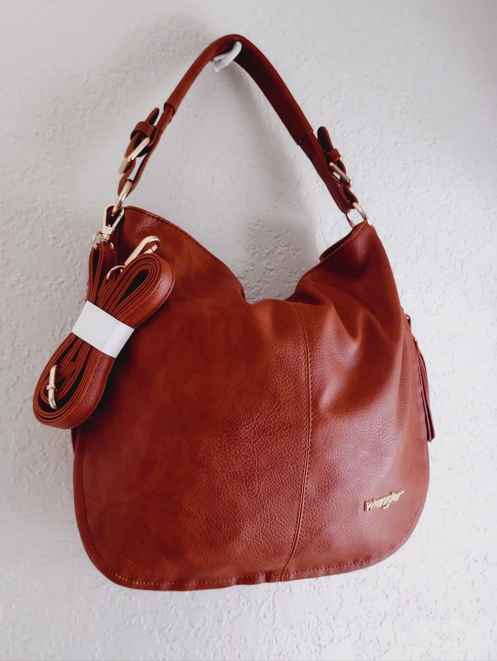Wrangler Women's Brown Leather Hobo Bag New